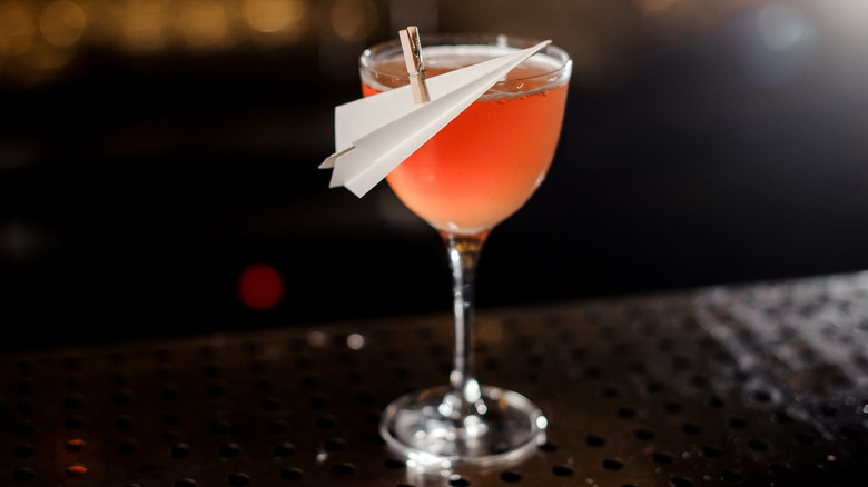 Paper Plane cocktail at bar