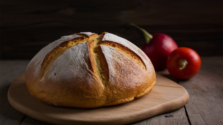 Loaf of anadama bread
