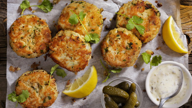 Breaded fried fish cakes