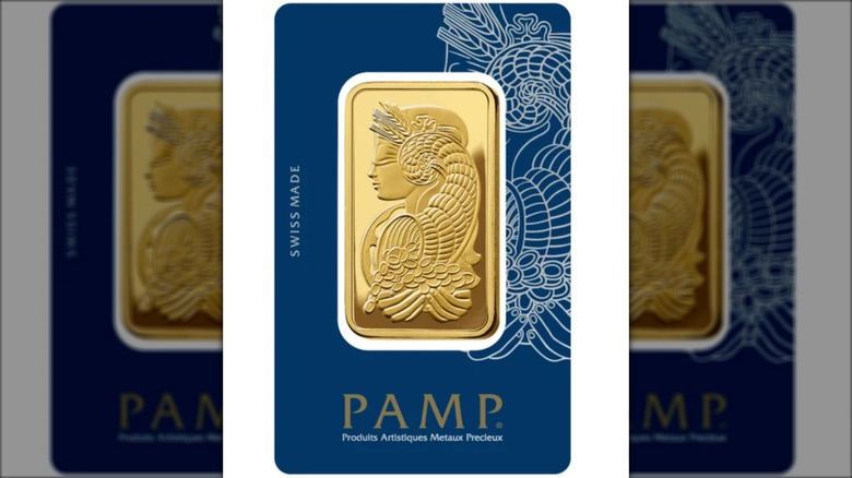 gold bar in blue packaging