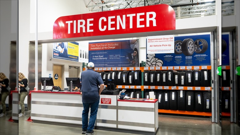 customer waiting for service at the Costco tire center