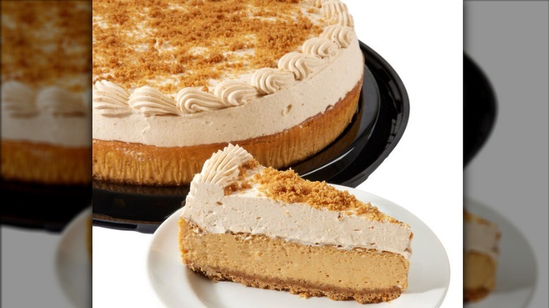Costco's Kirkland Signature pumpkin cheesecake with whipped topping