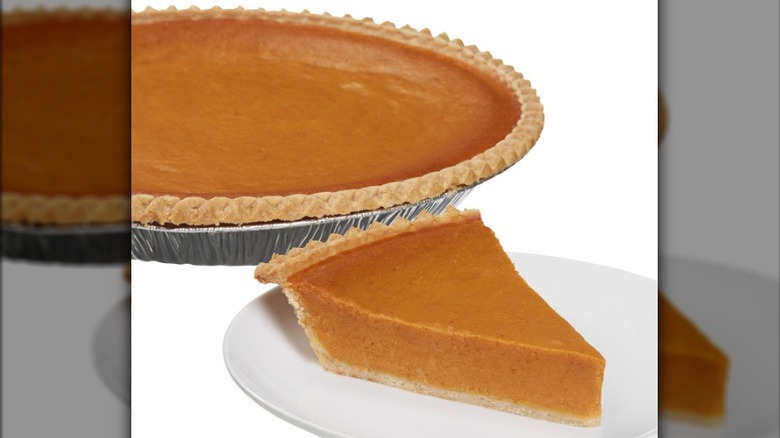 Package of Costco's Kirkland Signature three-pound pumpkin pie