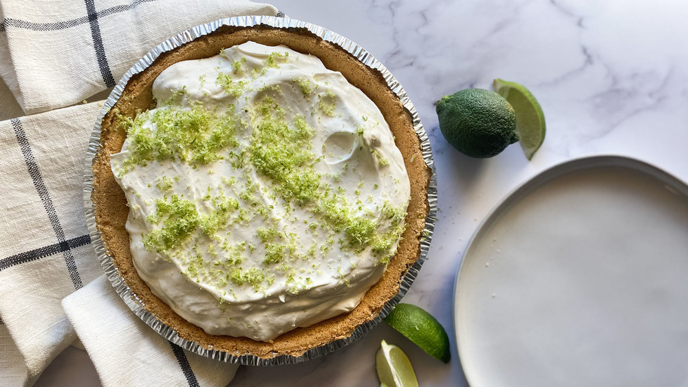 5-ingredient key lime pie laid out on table