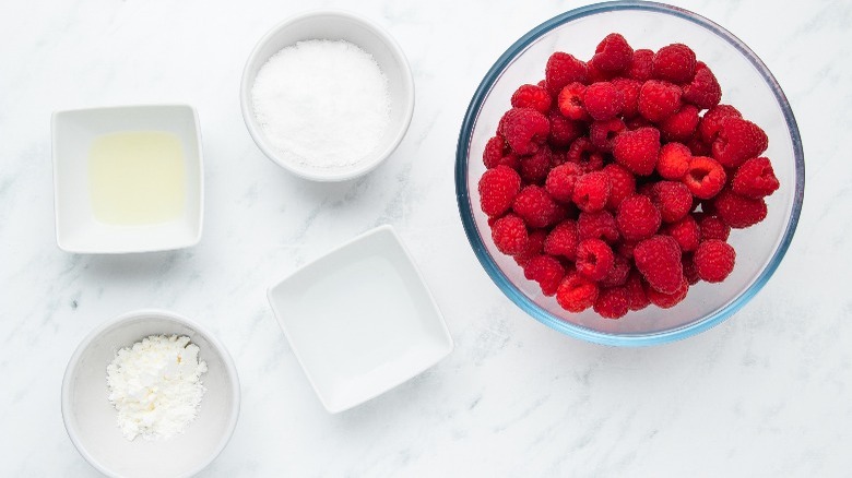 ingredients for raspberry sauce