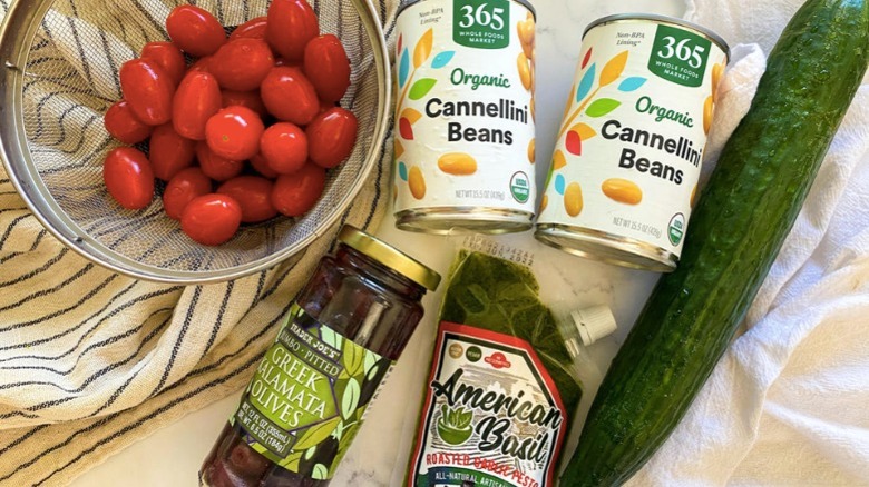 ingredients white bean pesto salad