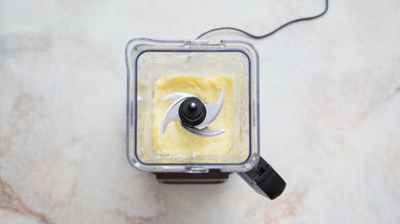 pineapple sorbet in blender