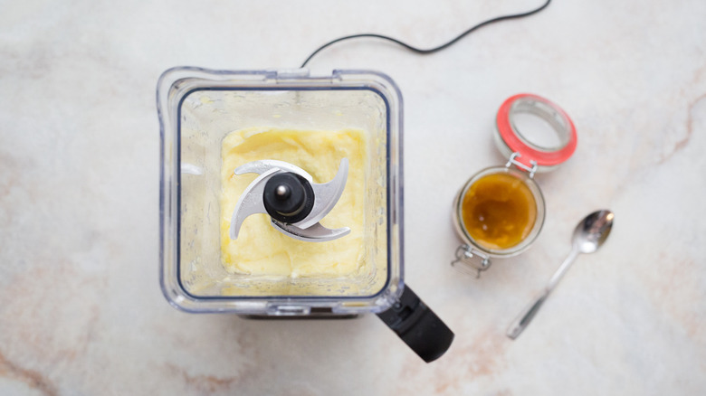 pineapple sorbet in blender