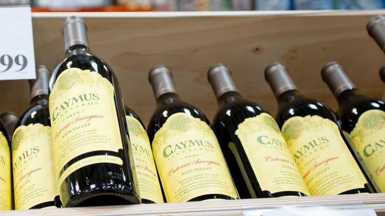 Bottles of Caymus wines from Napa Valley