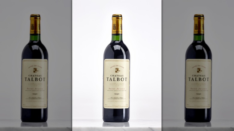 Château Talbot bottle of wine with 1990 vintage