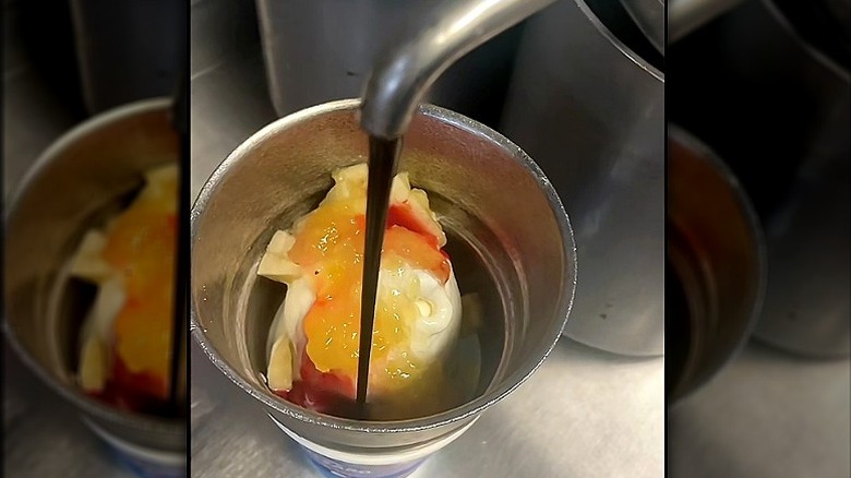 Banana split Blizzard in the making