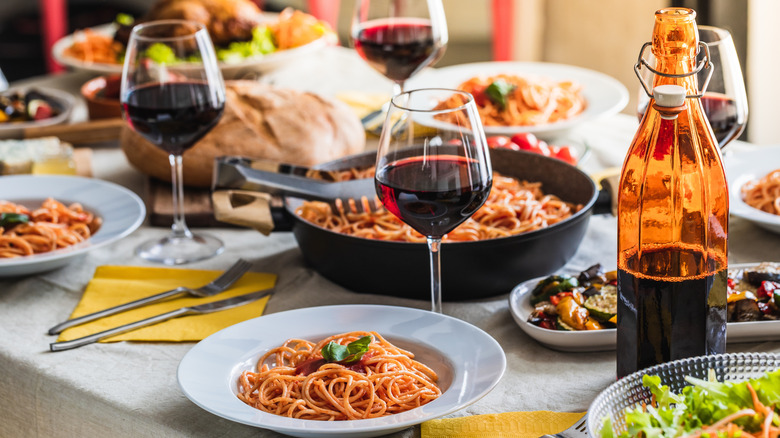 Table at an Italian restaurant
