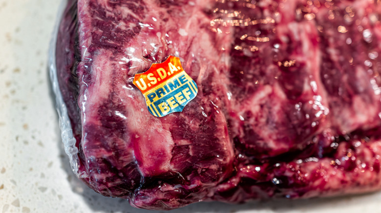 USDA Prime label on beef packaging