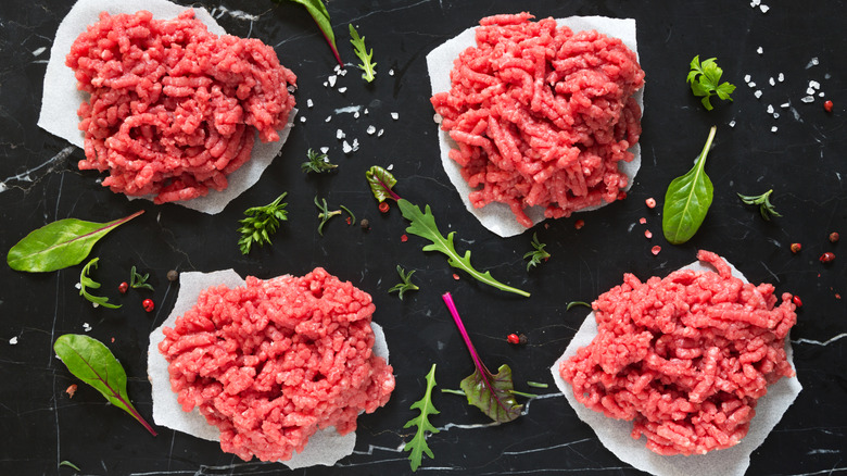 Ground beef to be made into burger patties