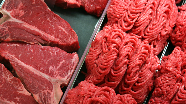 Fresh steak and ground beef