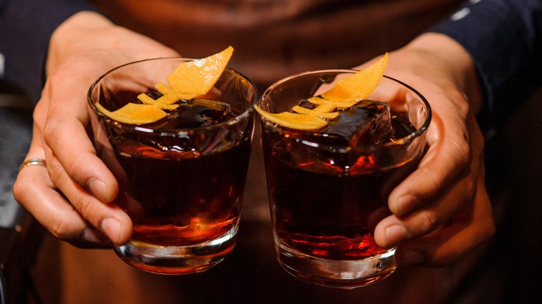 Two old fashions being served