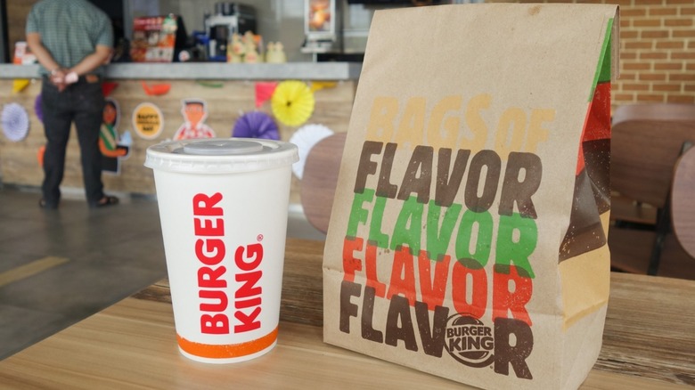 BK paper bag and drink