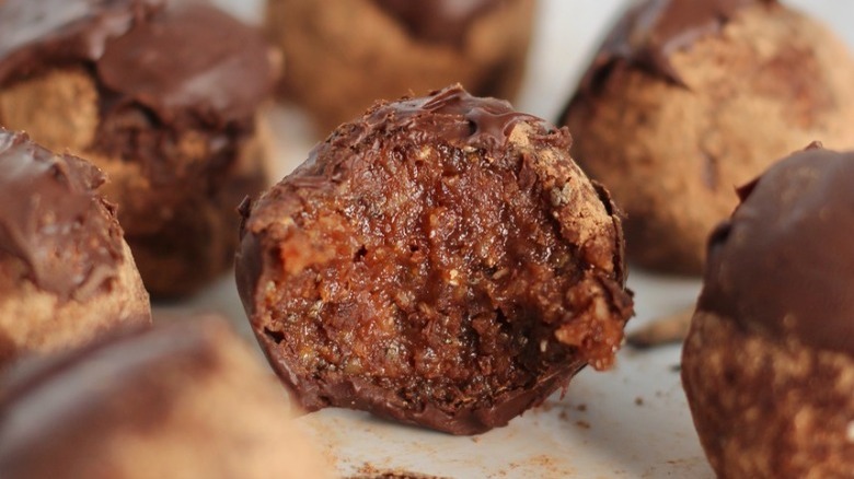 chocolate-dipped date balls
