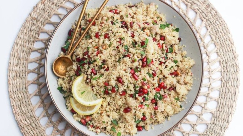 couscous with pomegranate seeds