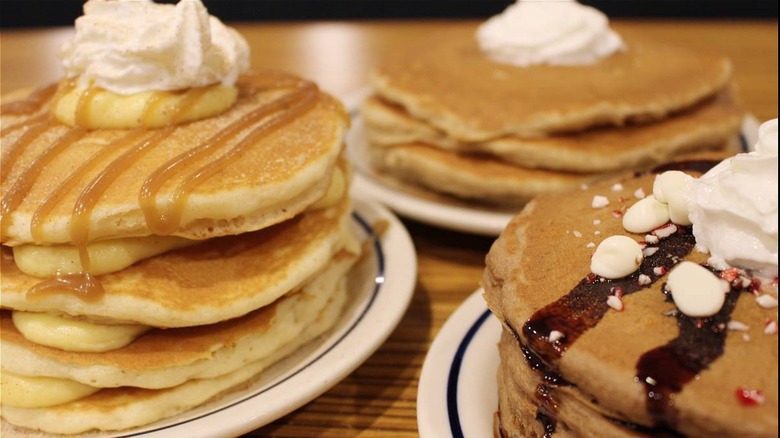 different pancake varieties in stacks 