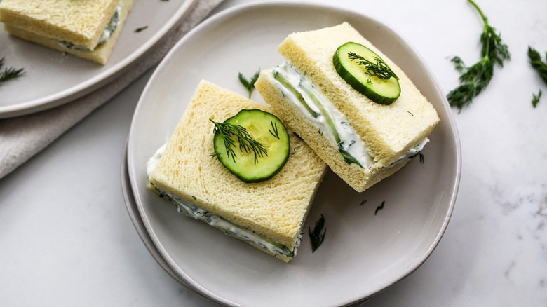 Cucumber salad sandwich