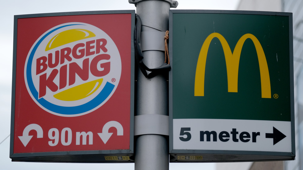 McDonald's and Burger King signs outside