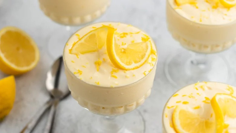 cups of lemon mousse
