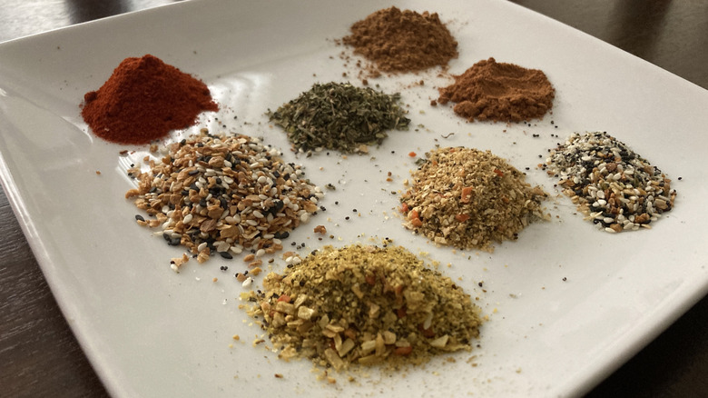 Close up of a plate with spices