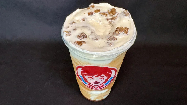 Wendy's Apple Crumble Frosty Fusion on a black background