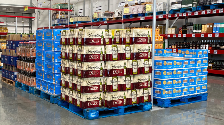 Crates of beer on display at Sam's Club