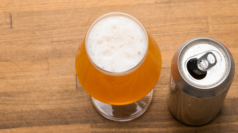 Can and glass of beer
