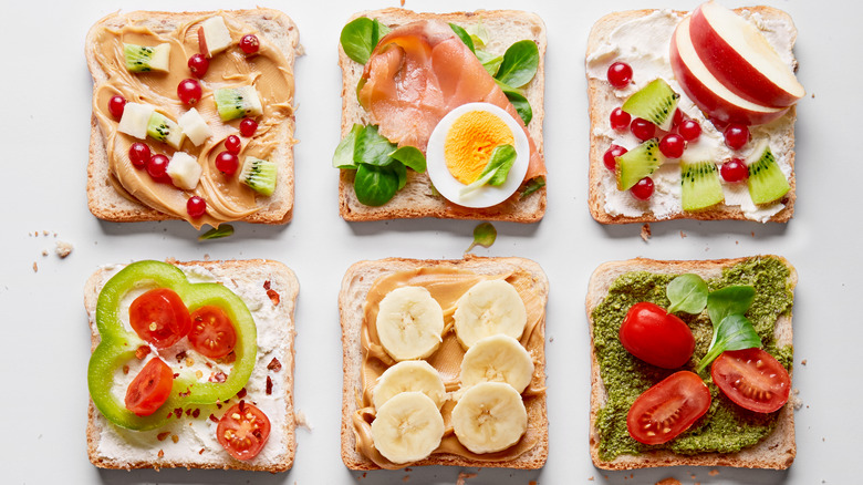 Open faced sandwiches