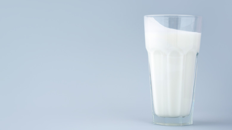 Plain buttermilk in a glass