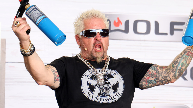 Guy Fieri hyping up crowd