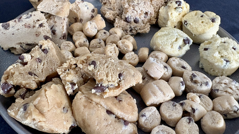 various cookie doughs on plate