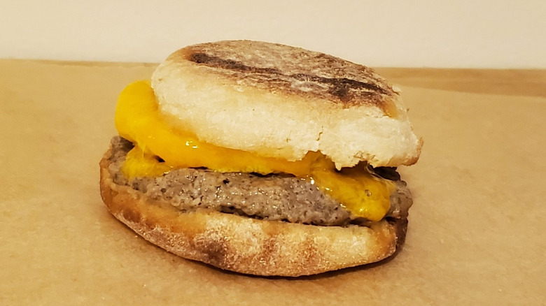 a Trader Joe's breakfast sandwich