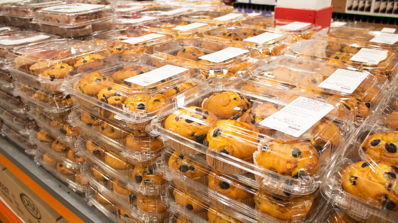 Costco muffins stacked 