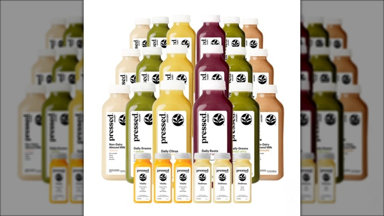 Assorted bottles of Pressed juice