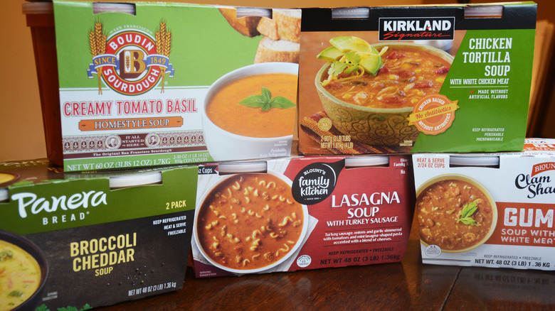 Five boxes of Costco soups
