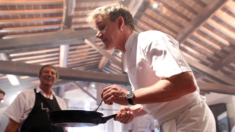 Chef Gordon Ramsay during a cooking demo.