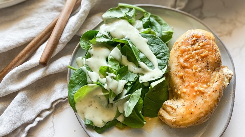 Chicken breast and dressed salad