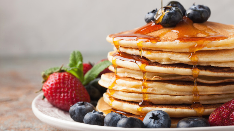 pancakes with different syrups