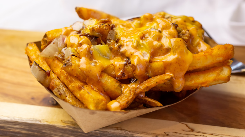 french fries with melted cheese