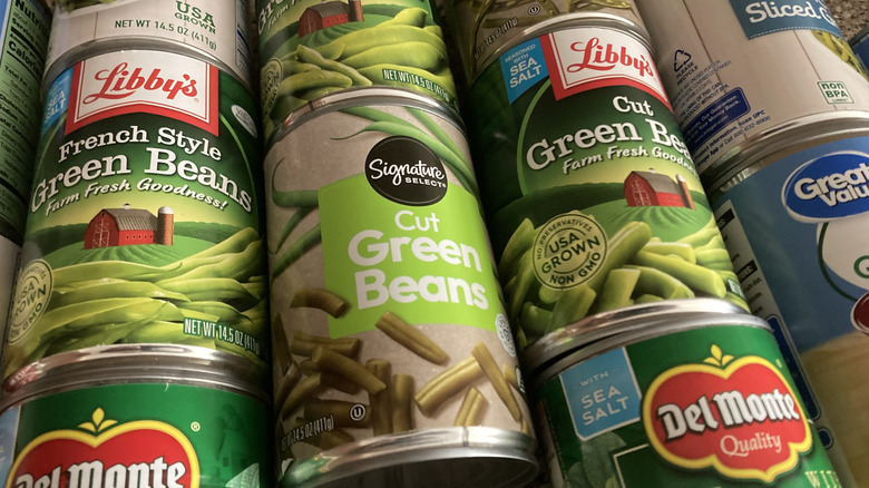 canned grocery store green beans