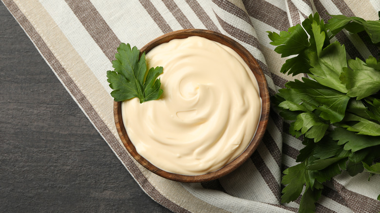 bowl of mayonnaise