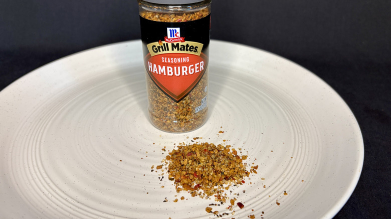 McCormick seasoning on a plate with jar in background