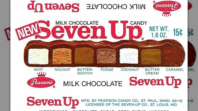 Label from Seven Up chocolate bar