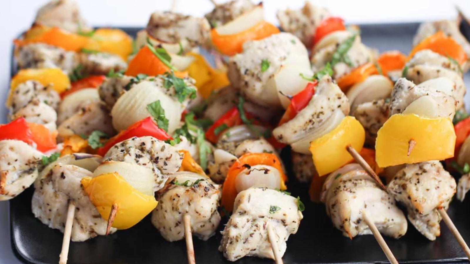 Lemon Feta Paprika Chicken Skewers with Charred Corn. - Half Baked