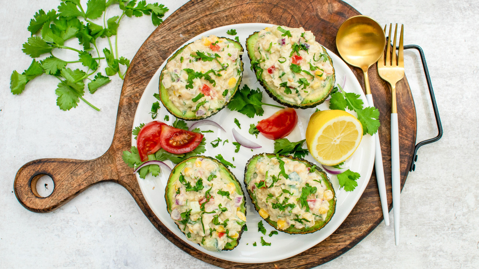 Smashed Chickpea Stuffed Avocados Recipe
