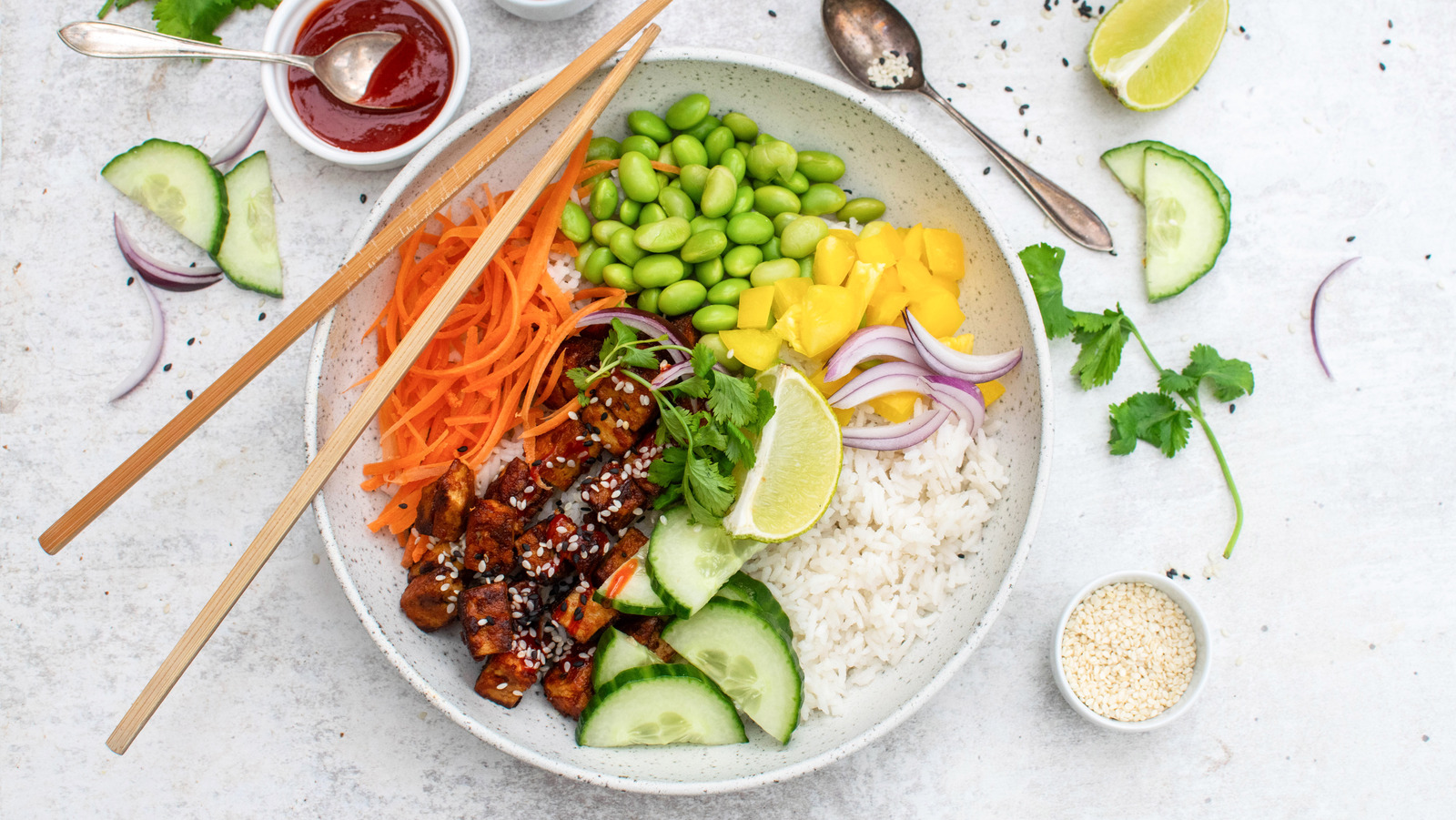 Sriracha Tofu Coconut Rice Bowl Recipe